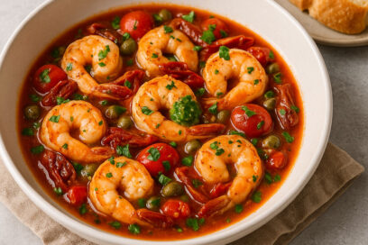 Creveți În Sos Mediteranean