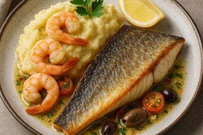 File De Biban Și Piure Cu Creveți