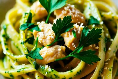 Paste Cu Pui Și Sos Pesto