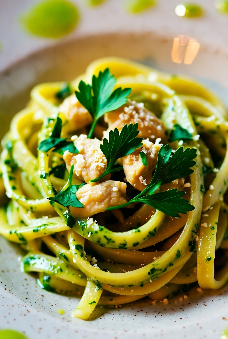 Paste Cu Pui Și Sos Pesto