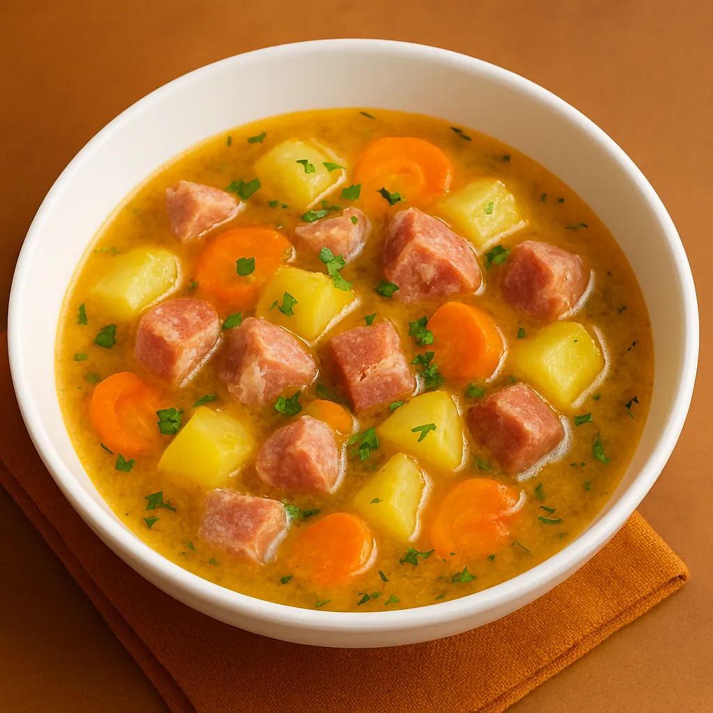 Ciorbă de cartofi cu afumătură